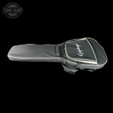 Guitar case with 'Epiphone' branding on a black background