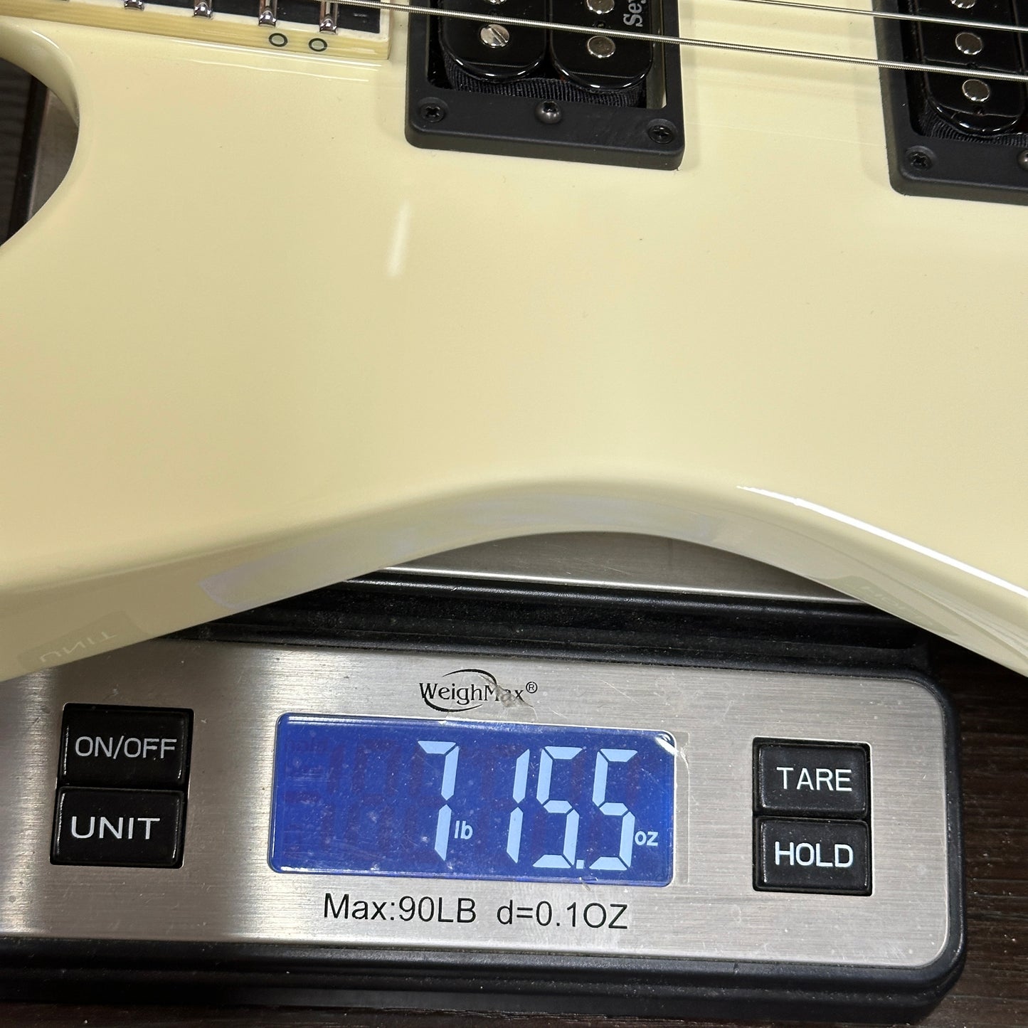 Scale displaying weight.