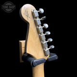 Back of headstock of Used 2023 Fender Custom Shop 1963 Strat Korina Journaman Natural.