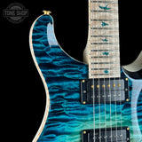 Front detail of PRS Private Stock 12508 Custom 24 Semi Hollow Sub Zero Glow.