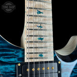 Front detail of PRS Private Stock 12508 Custom 24 Semi Hollow Sub Zero Glow.
