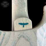 Back detail of PRS Private Stock 12508 Custom 24 Semi Hollow Sub Zero Glow.