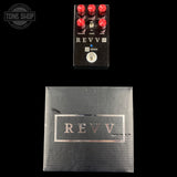 Top of Used Revv G4 Overdrive/Distortion Pedal Black Sparkle with box.