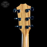 Back of headstock of Taylor Prototype 114ce Sapele / Sitka.