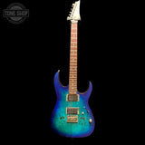 Full frontal of Used Ibanez RG421PB 1P-03 Sapphire Blue TFW3526.