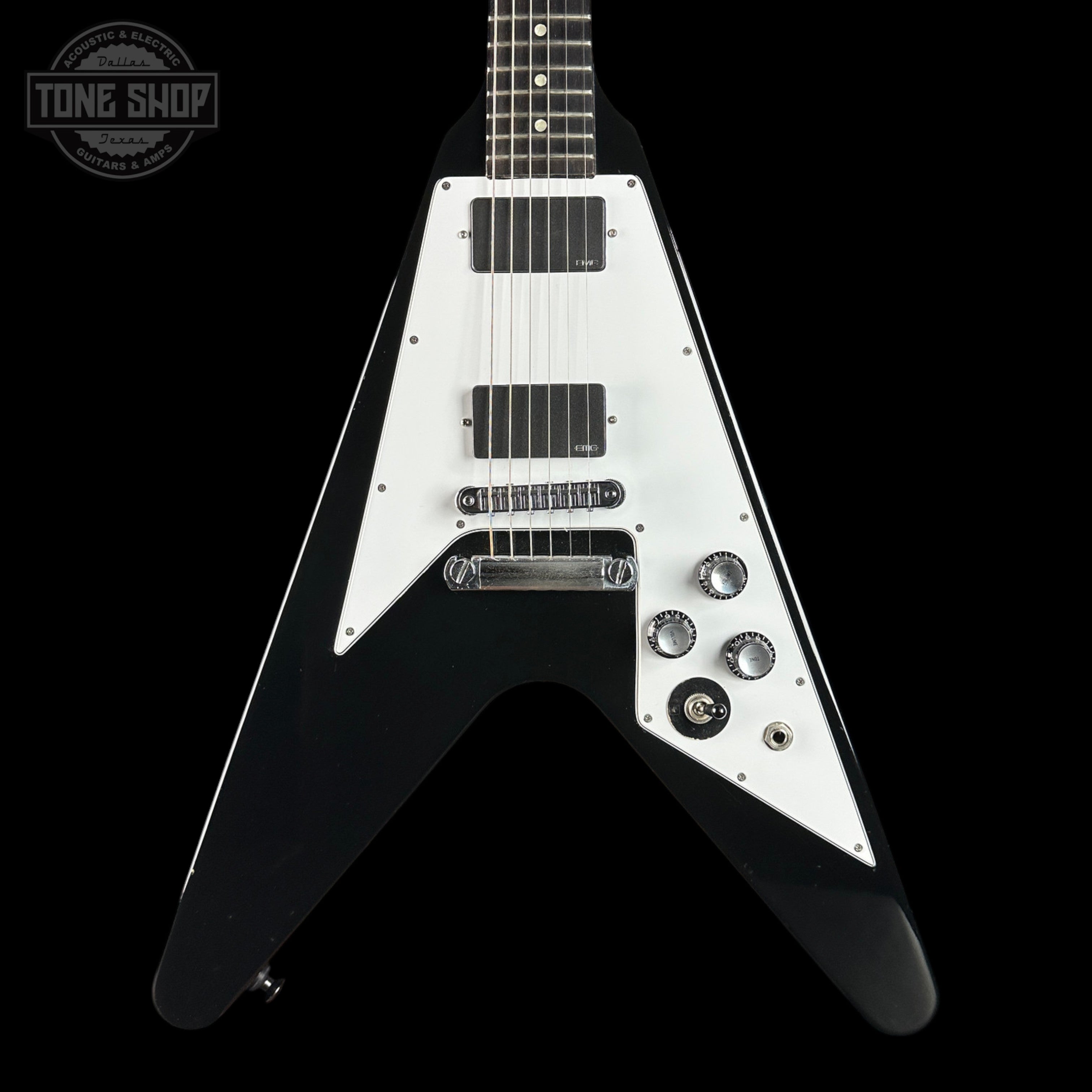 Used 1997 Gibson Flying V Black w/EMGs w/ Klusons w/case TSU25024