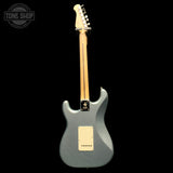 Back of Used Donner Seeker DST-152R Metallic Ice Blue.