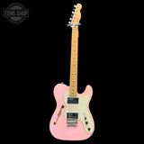 Full frontal of Used 2014 Squier Vintage Modified 72 Telecaster Thinline Refin Shell Pink TFW3549.