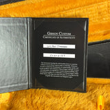 Certificate of authenticity for Gibson Custom Les Paul Standard Translucent Blue.