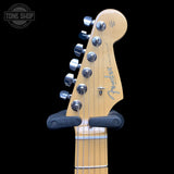 Headstock of Used 2012 Fender American Standard Stratocaster Olympic White.