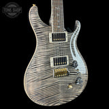 Front angle of PRS Select Wood Library McCarty Trem 10 Top Charcoal.