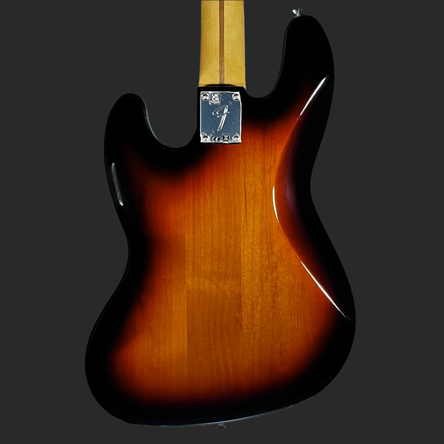 Back of Used 2024 Fender Player II Jazz Bass 3 Color Sunburst w/Bag TFW2229