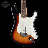Front angle of Used Fender Player Strat 3-Color Sunburst.