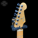 Headstock of Used 2002 Fender Standard Stratocaster Arctic White TFW3640.