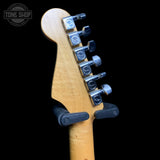 Back of headstock of Used 2002 Fender Standard Stratocaster Arctic White TFW3640.