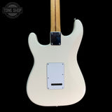 Back of body of Used 2002 Fender Standard Stratocaster Arctic White TFW3640.