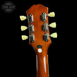 Back of headstock of Used Epiphone ES-335 Vintage Sunburst.