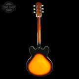 Full back of Used Epiphone ES-335 Vintage Sunburst.