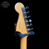 Back of headstock of Used 2018 Jackson Pro Series Soloist SL2 Deep Purple Metallic w/Blackout Pickups Missing BackPlate and Truss rod Cover TFW3615.