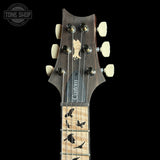 Headstock of PRS Custom 24 Birds of a Feather Limited Honey Gold.