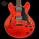 Front of Collings I35-LC Faded Cherry.