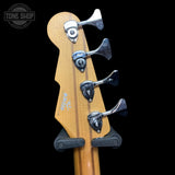 Back of headstock of Used Reverend Decision 4 Bass Midnight Black.