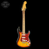 Full front of Used 2006 Fender Deluxe Player Strat 3-Tone Sunburst.