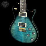 Front angle of PRS Tremonti Trem 10 Top Cobalt Smokeburst.