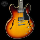 Front angle of Used Gibson Custom Shop 1964 ES-335 Vintage Burst.