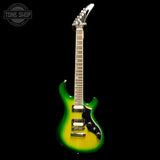 Full frontal of Used 2025 Gibson Victory Figured Top Iguana Burst.