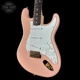 Front angle of Used 2010 Fender Custom Shop 1960 Strat NOS Shell Pink GH.