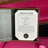 Gibson Custom Certificate of Authenticity on a pink background