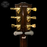 Back of headstock of Used 2024 Gibson Custom Shop Les Paul Axcess Custom Bengal Burst.