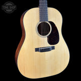 Front angle of Used Martin Custom Shop 37 Authentic Slope Shoulder Dread Adirondeck/Sinker Mahogany.