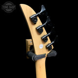 Back of headstock of Used Kramer Desciple D-1 Bass Guitar Thundercracker Purple Metallic TFW3768.