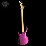 Back of Used Kramer Desciple D-1 Bass Guitar Thundercracker Purple Metallic TFW3768.