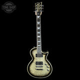 Full front of Used ESP Original Series Eclipse Silver Liquid Metal Burst.