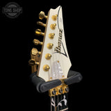 Headstock of Used 2003 Ibanez JEM7 White.