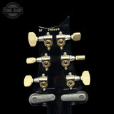 Back of headstock of Used 2025 Paul Reed Smith PRS 40th Anniversary McCarty SC56 Limited Edition Transparent Black.