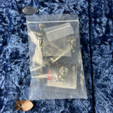 Packaged security locks on a blue textured surface