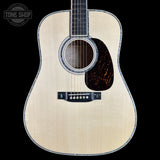 Front of Martin Custom Shop 42 Style Torch Motif Adirondack/Master Grade Quilt Maple.