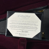Certificate of authenticity for Martin Custom Shop 18 Style Dread Adirondack/Quilted Mahogany.