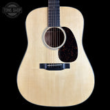 Front of Martin Custom Shop 18 Style Dread Adirondack/Quilted Mahogany.