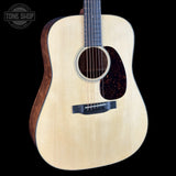 Front angle of Martin Custom Shop 18 Style Dread Adirondack/Quilted Mahogany.