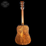 Full back of Martin Custom Shop 18 Style Dread Adirondack/Quilted Mahogany.