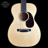 Front of Martin Custom Shop 18 Style 00-14F Adirondack/Quilted Mahogany.