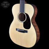 Front angle of Martin Custom Shop 18 Style 00-14F Adirondack/Quilted Mahogany.
