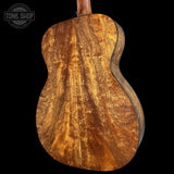 Back angle of Martin Custom Shop 18 Style 00-14F Adirondack/Quilted Mahogany.