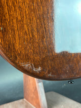 Close-up of a wooden surface with visible wear and tear