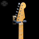 Headstock of Used 2003 Fender Classic Series Stratocaster Seafoam Green.